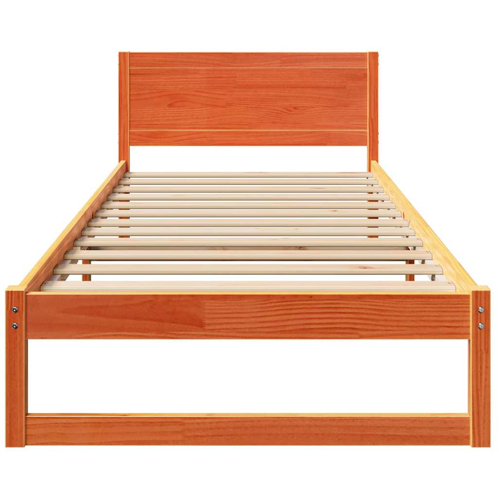 Krevetna konstrukcija s uzglavljem Vosak smeđa 80 x 200 cm