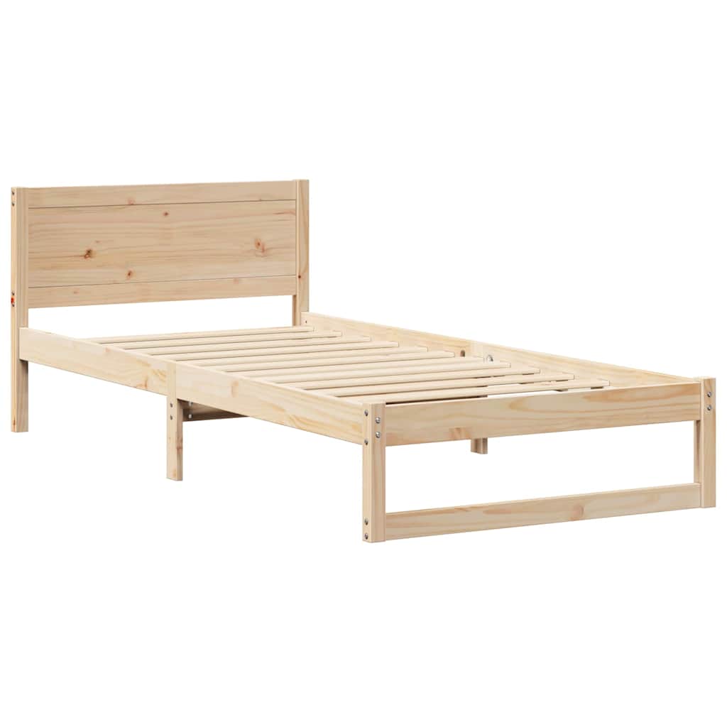 Krevetna konstrukcija Prirodna 90 x 190 cm Čvrsto borovo drvo