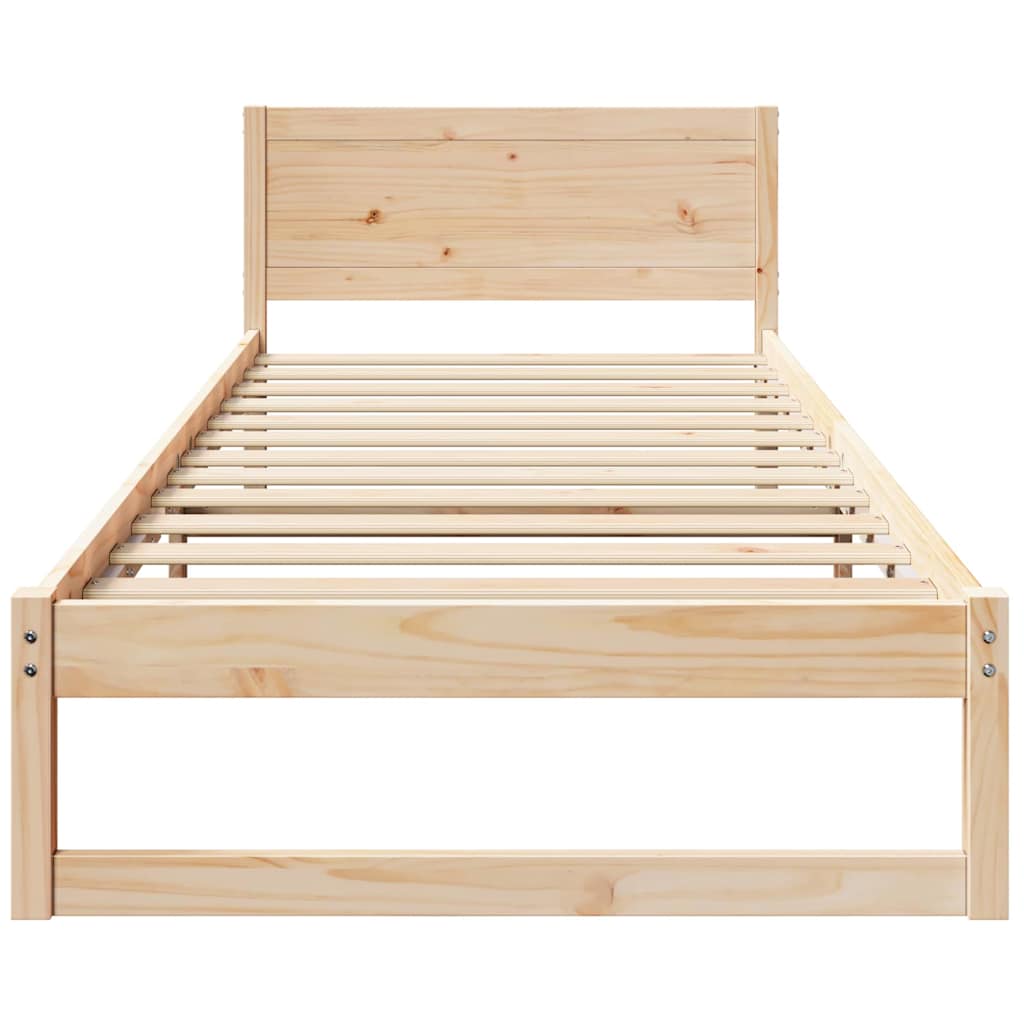 Krevetna konstrukcija Prirodna 75 x 190 cm Čvrsto borovo drvo