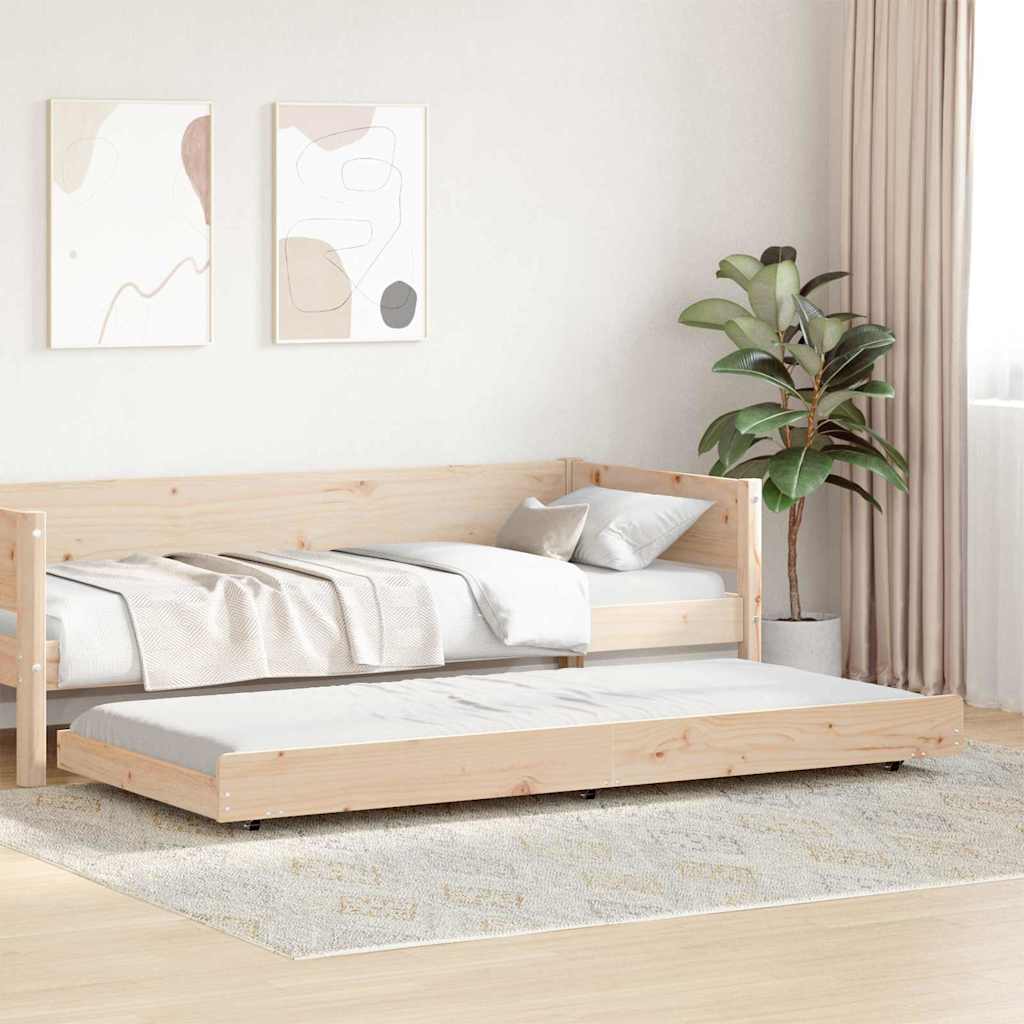 Krevetna konstrukcija Prirodna 75 x 190 cm Čvrsto borovo drvo
