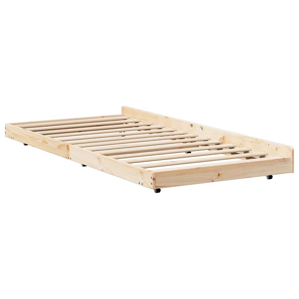 Krevetna konstrukcija Prirodna 75 x 190 cm Čvrsto borovo drvo