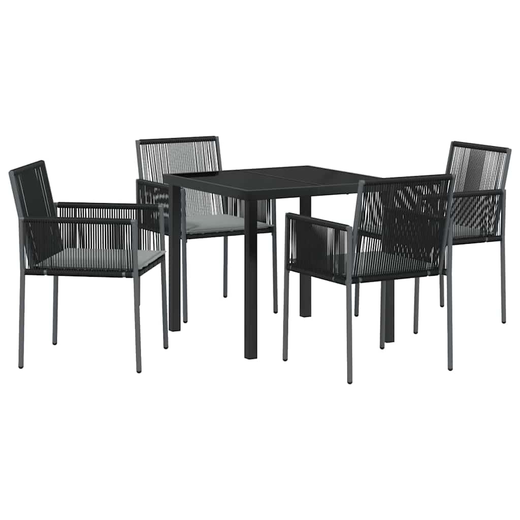 Vrtni set za objed 5 pcs Crna PE ratan
