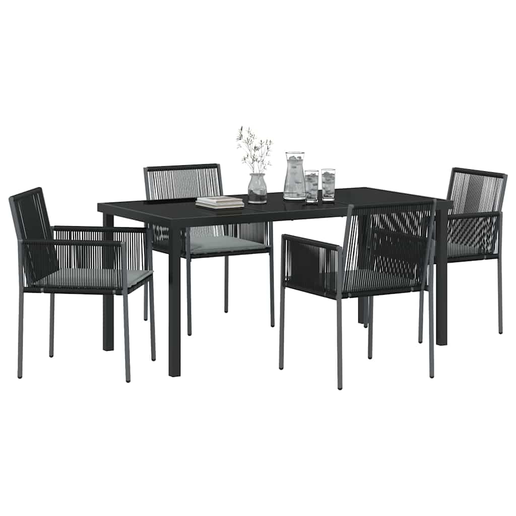 Vrtni set za objed 5 pcs Crna PE ratan