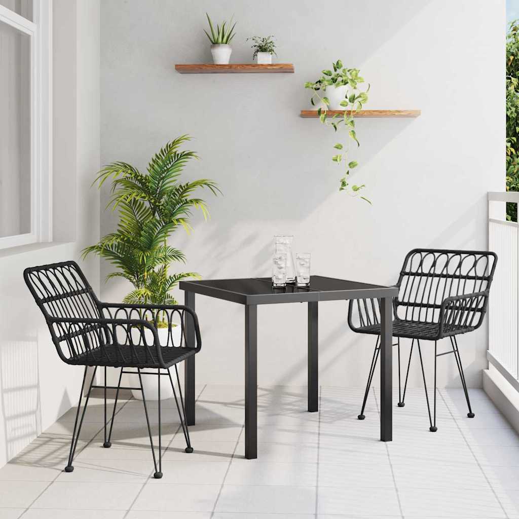 Vrtni set za objed 3 pcs Smeđa Čelik s prahom premazan