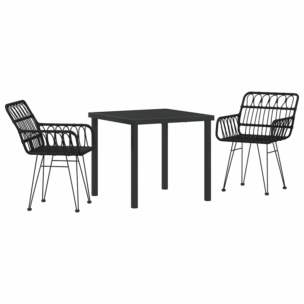 Vrtni set za objed 3 pcs Smeđa Čelik s prahom premazan