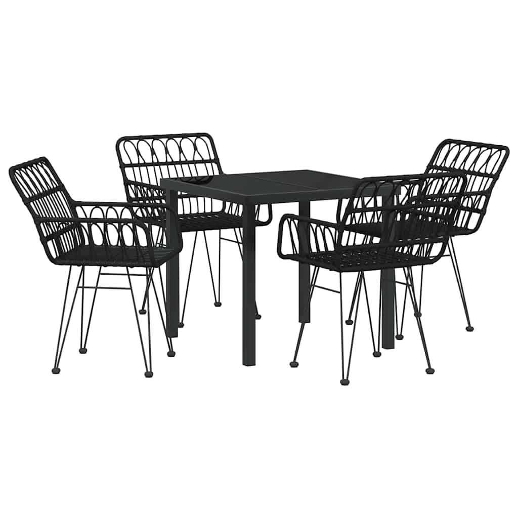 Vrtni set za objed 3 pcs Smeđa Čelik s prahom premazan