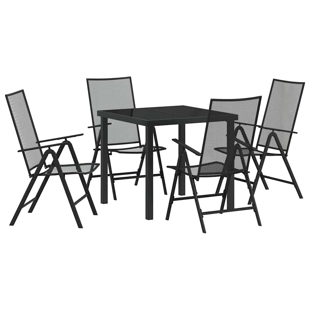 Vrtni set za objed 5 pcs Antracit Čelik s prahom premazan