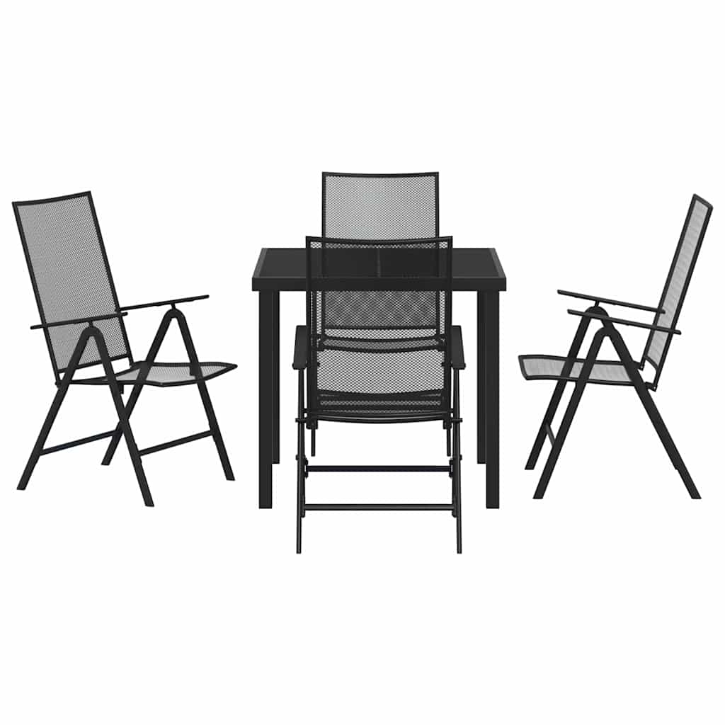 Vrtni set za objed 5 pcs Antracit Čelik s prahom premazan