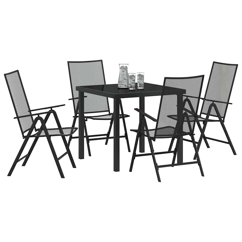 Vrtni set za objed 5 pcs Antracit Čelik s prahom premazan