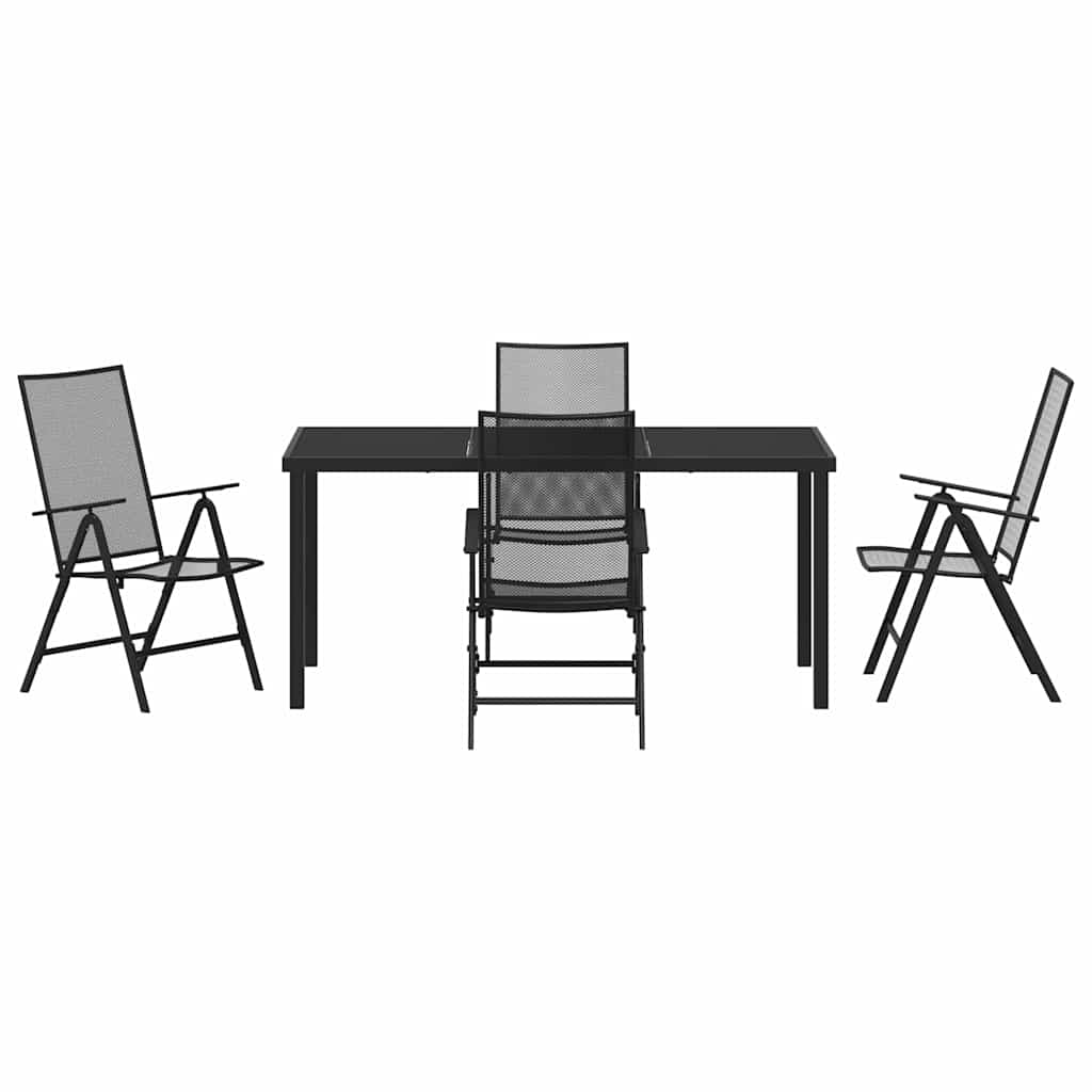 Vrtni set za objed 5 pcs Antracit Čelik s prahom premazan