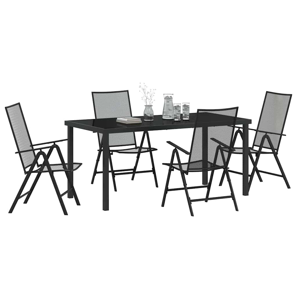 Vrtni set za objed 5 pcs Antracit Čelik s prahom premazan