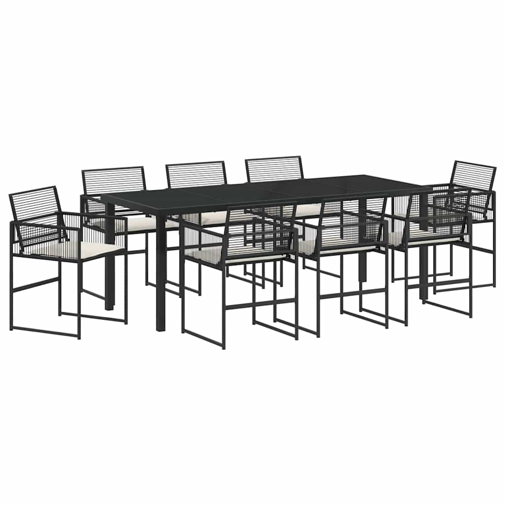 Vrtni set za objed 9 pcs Crna poliratan