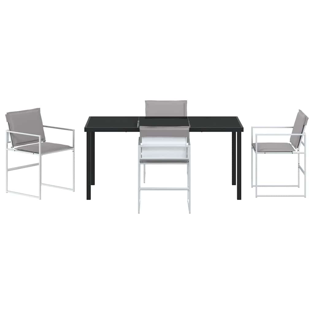 Vrtni set za objed 5 pcs Bijela 160 x 80 x 73 cm