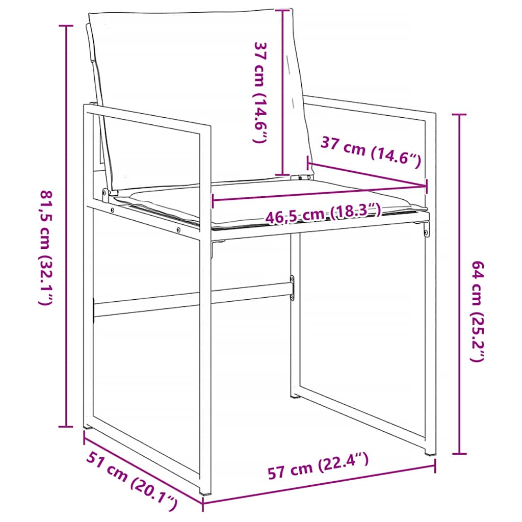 Vrtni set za objed 9 pcs Bijela 200 x 80 x 73 cm
