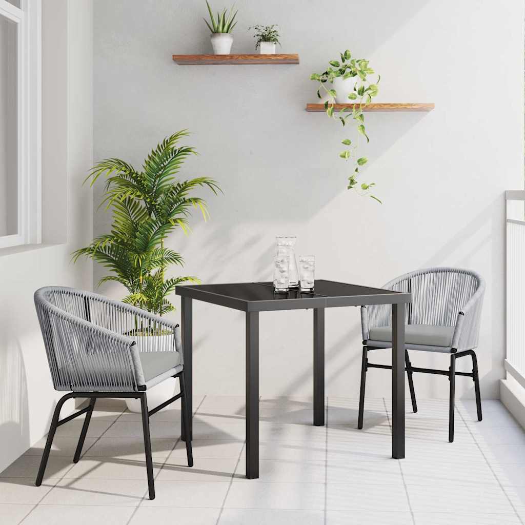 Vrtni set za objed 3 pcs Antracit Čelik s prahom premazan