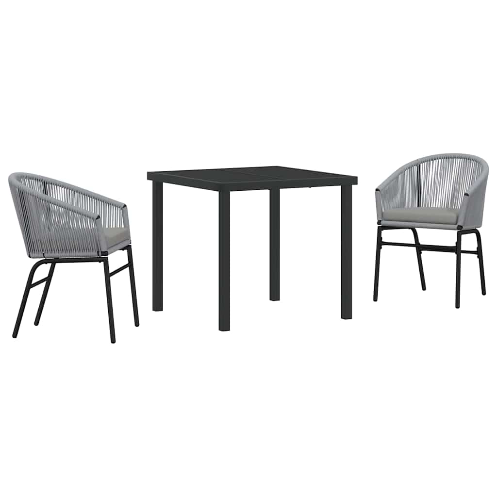 Vrtni set za objed 3 pcs Antracit Čelik s prahom premazan
