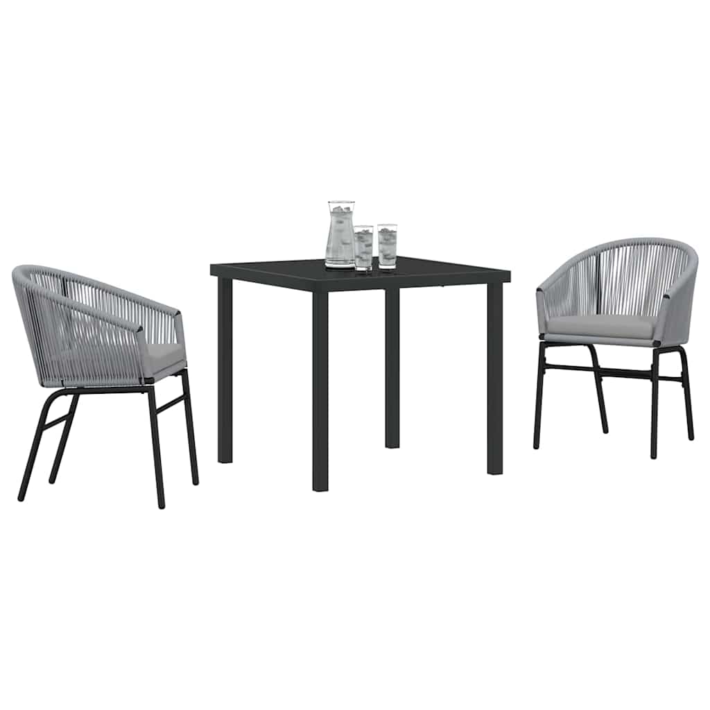 Vrtni set za objed 3 pcs Antracit Čelik s prahom premazan