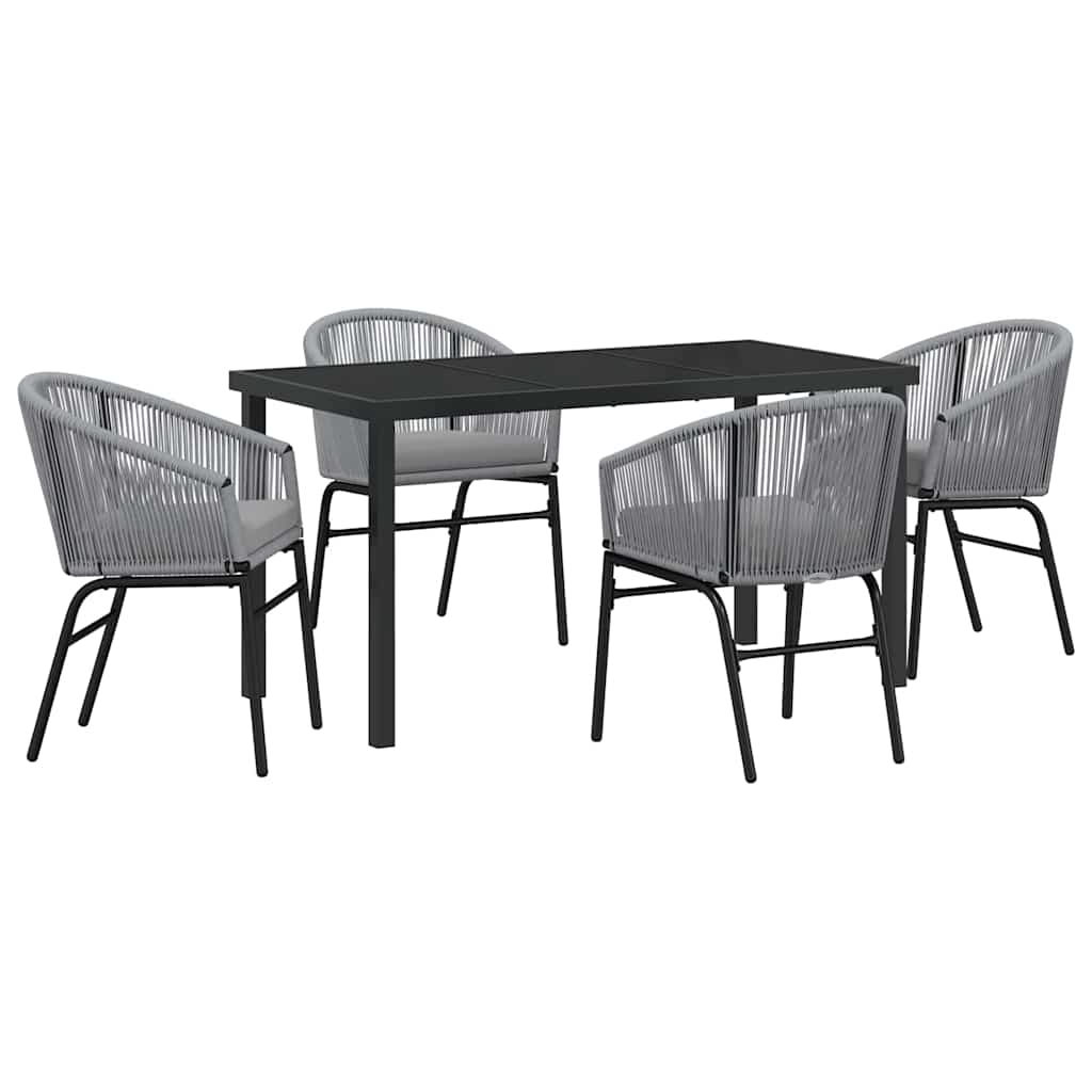 Vrtni set za objed 5 pcs Antracit Čelik s prahom premazan