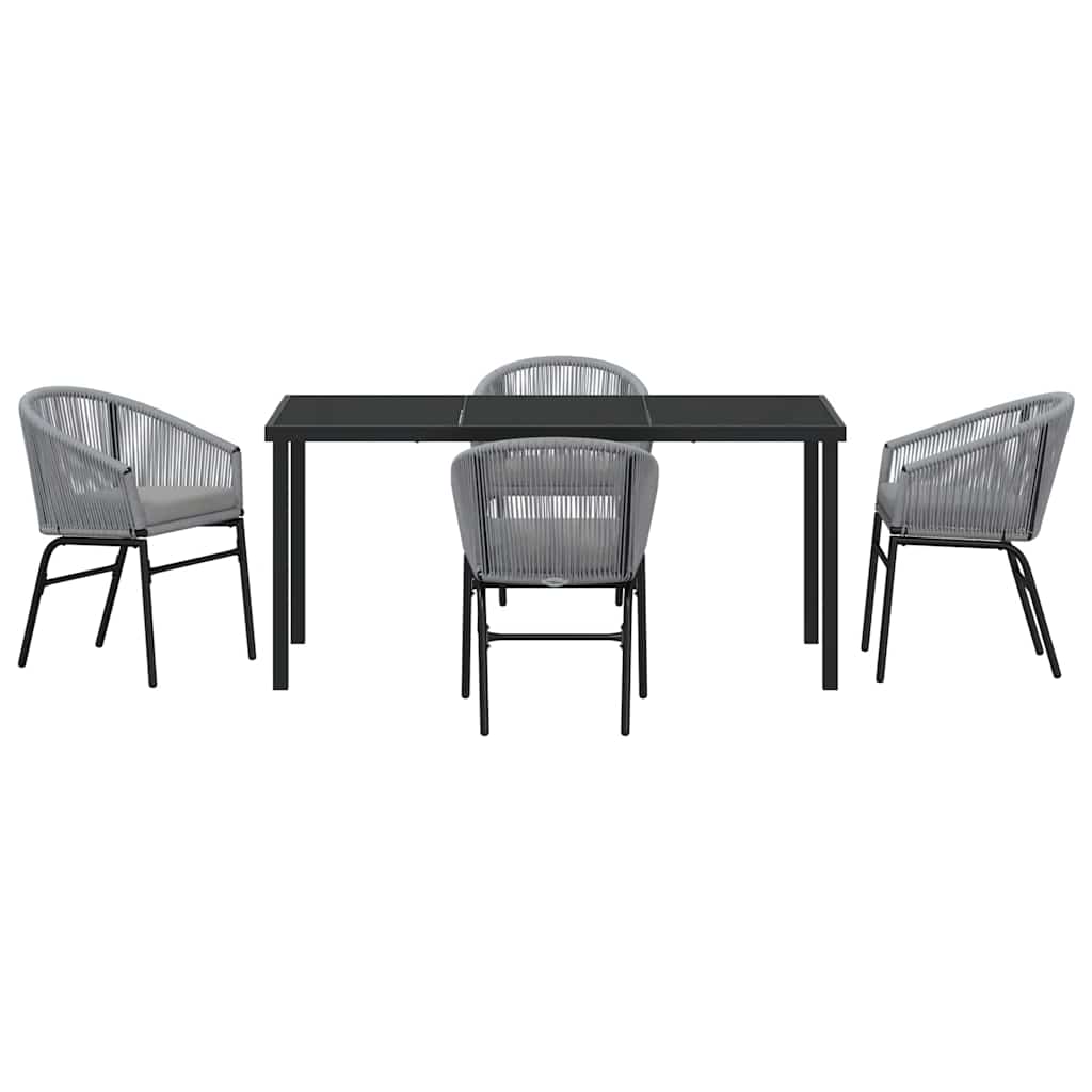 Vrtni set za objed 5 pcs Antracit Čelik s prahom premazan