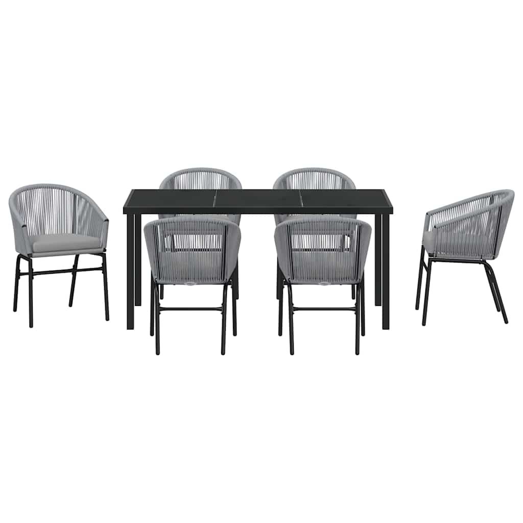 Vrtni set za objed 7 pcs Antracit Čelik s prahom premazan