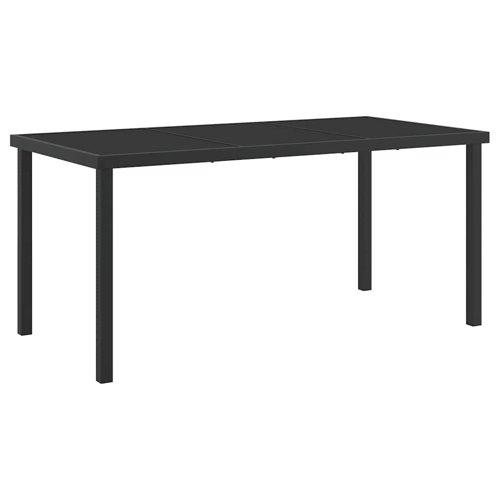 Vrtni set za objed s jastukom 5 pcs Crna poliratan