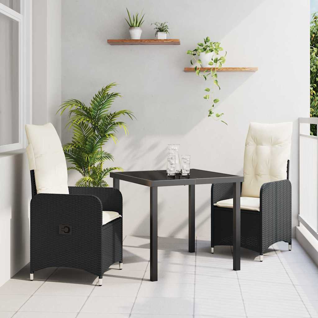 Vrtni set za objed 3 pcs Crna poliratan