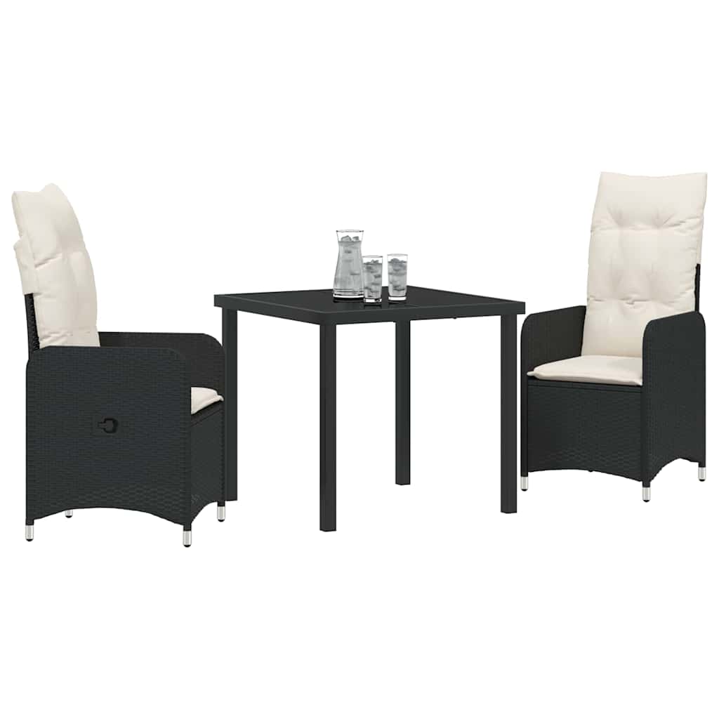 Vrtni set za objed 3 pcs Crna poliratan