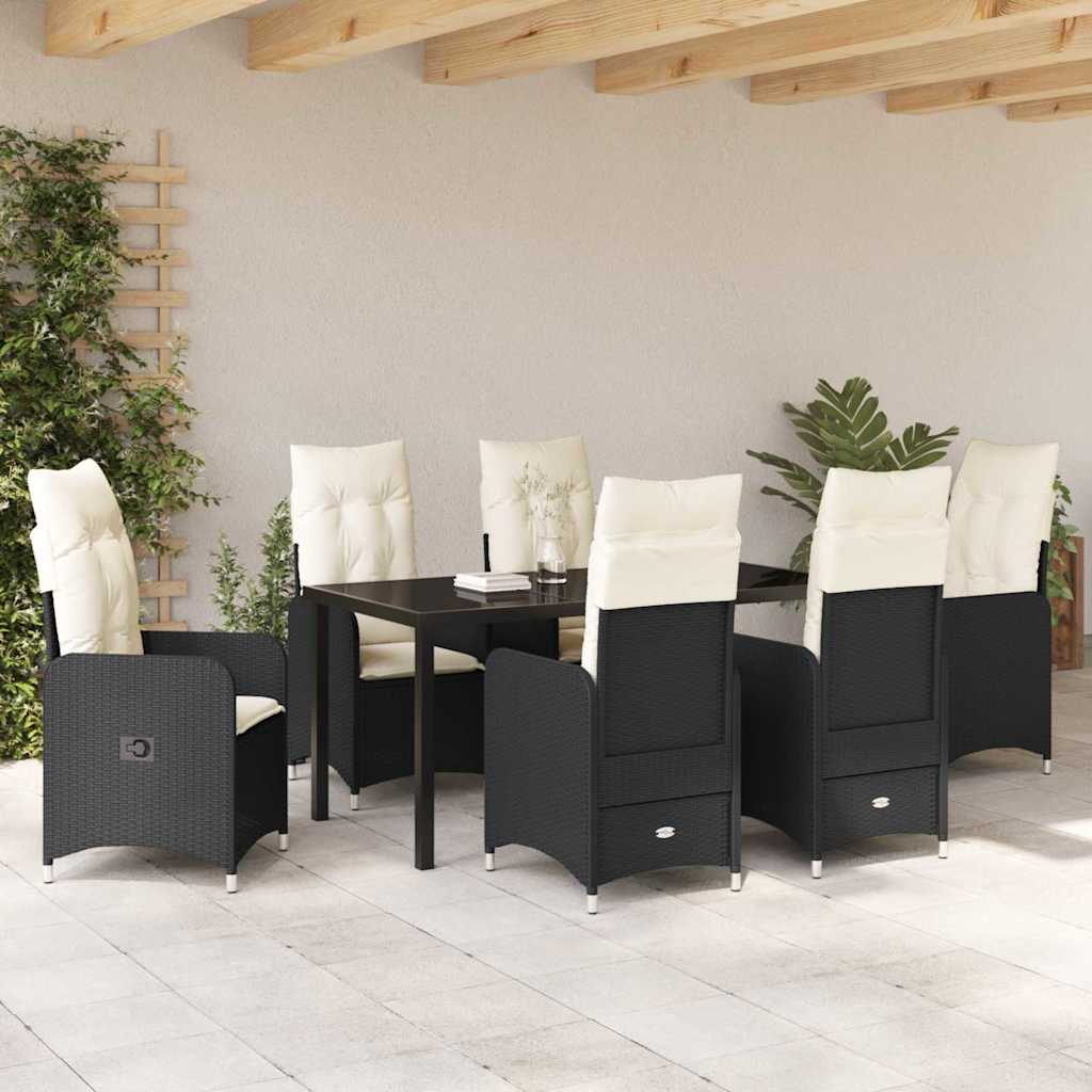Vrtni set za objed 7 pcs Crna poliratan
