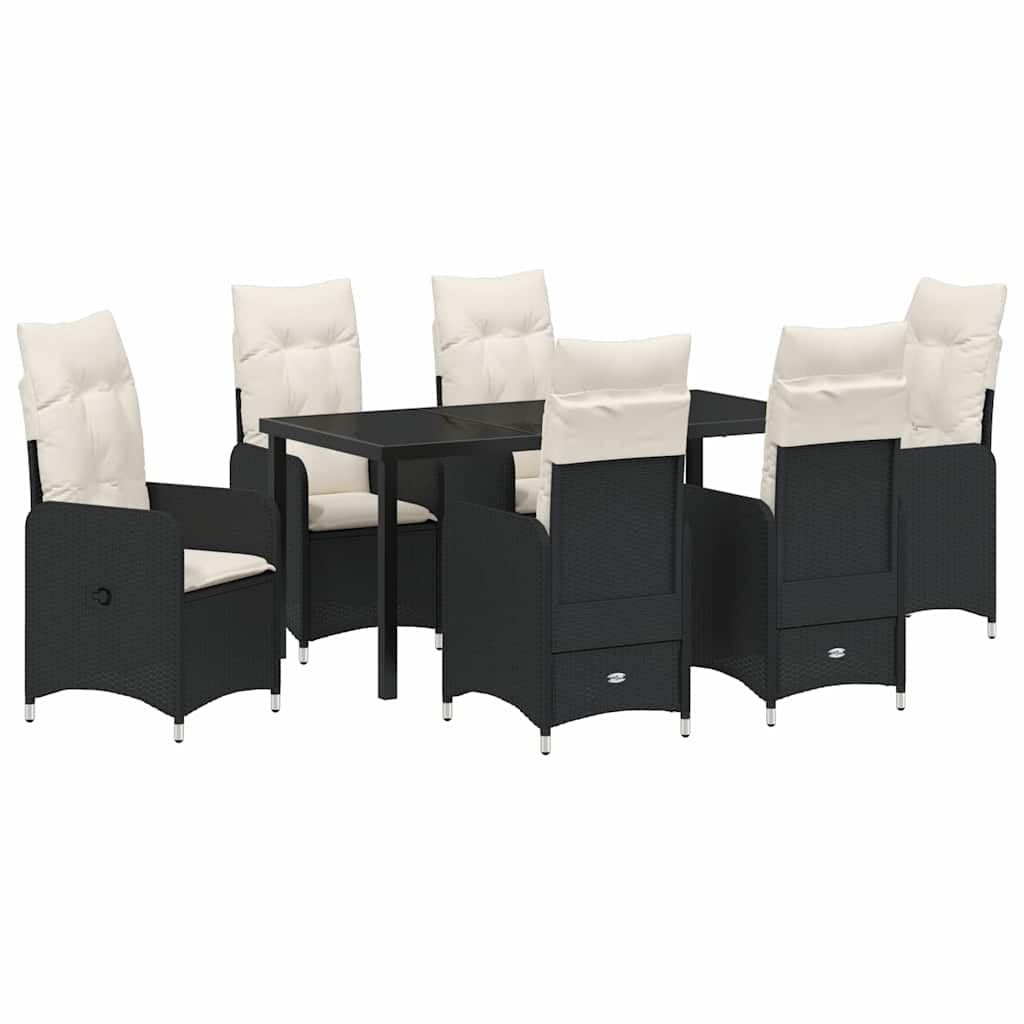 Vrtni set za objed 7 pcs Crna poliratan