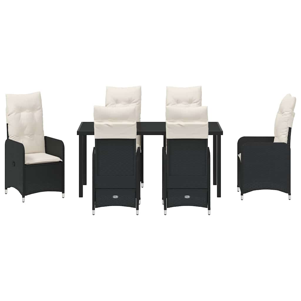 Vrtni set za objed 7 pcs Crna poliratan