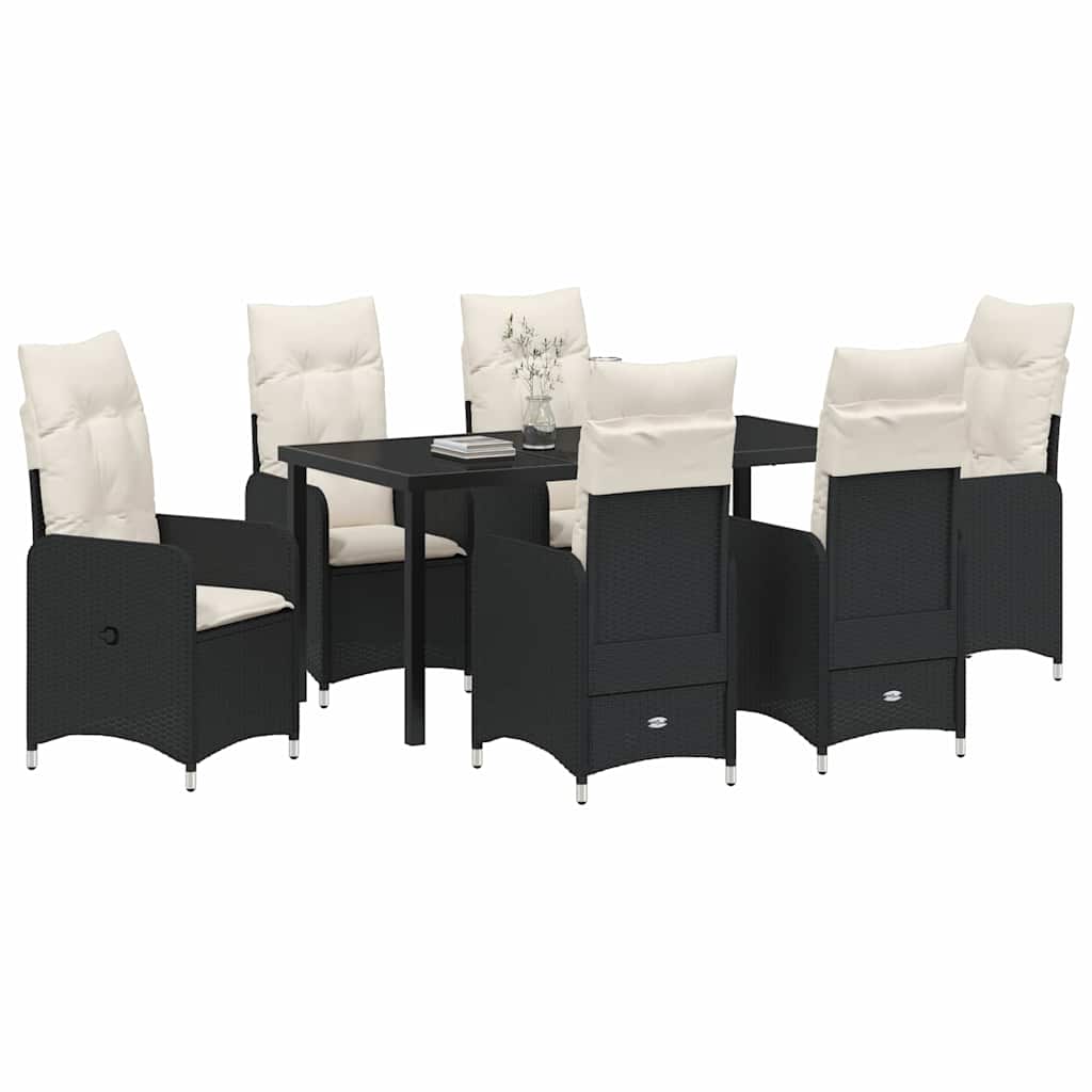 Vrtni set za objed 7 pcs Crna poliratan