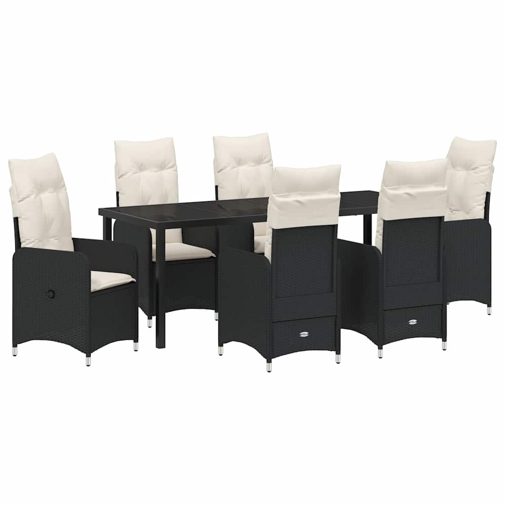 Vrtni set za objed 7 pcs Crna poliratan