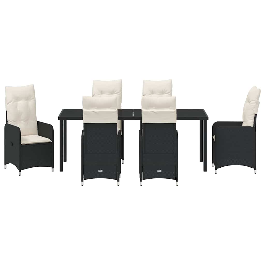 Vrtni set za objed 7 pcs Crna poliratan