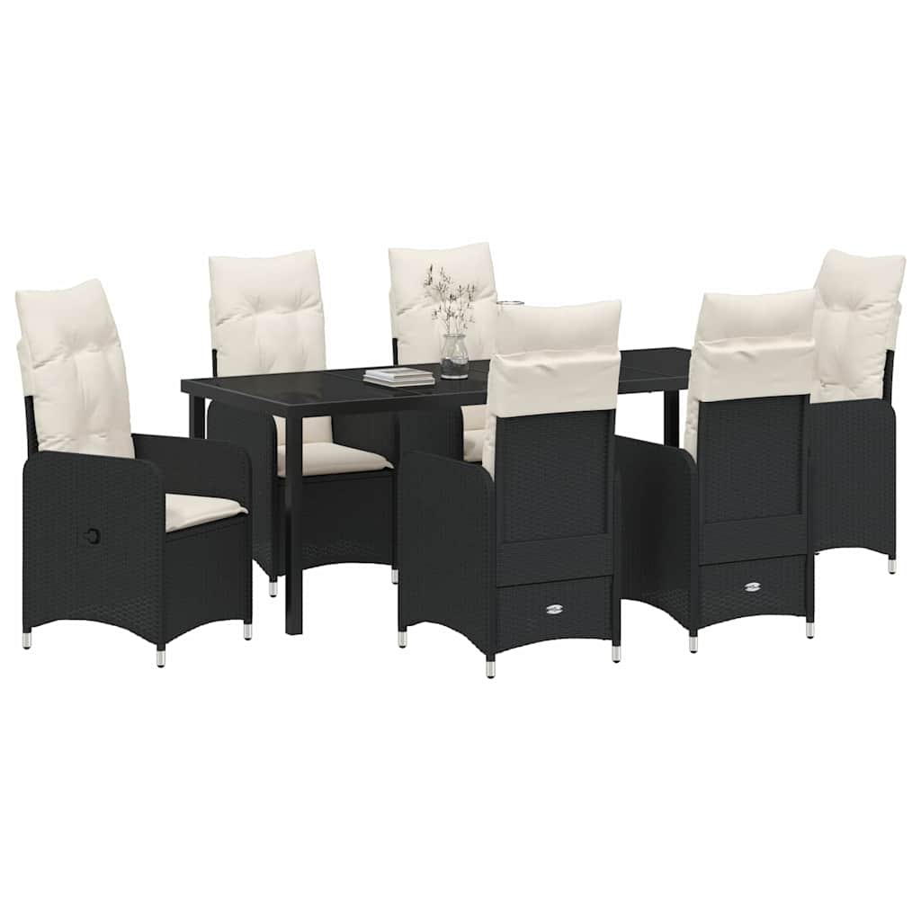 Vrtni set za objed 7 pcs Crna poliratan