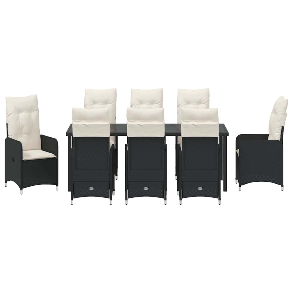 Vrtni set za objed 9 pcs Crna poliratan