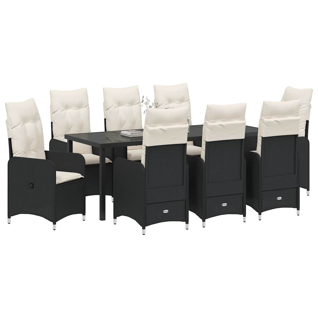 Vrtni set za objed 9 pcs Crna poliratan