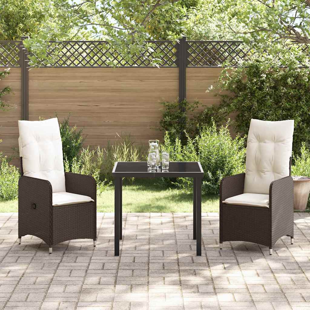 Vrtni set za objed 3 pcs Smeđa poliratan