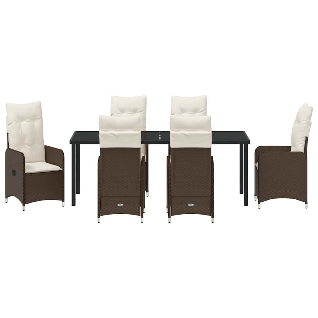 Vrtni set za objed 7 pcs Smeđa poliratan