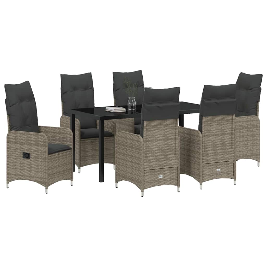 Vrtni set za objed 7 pcs Siva poliratan