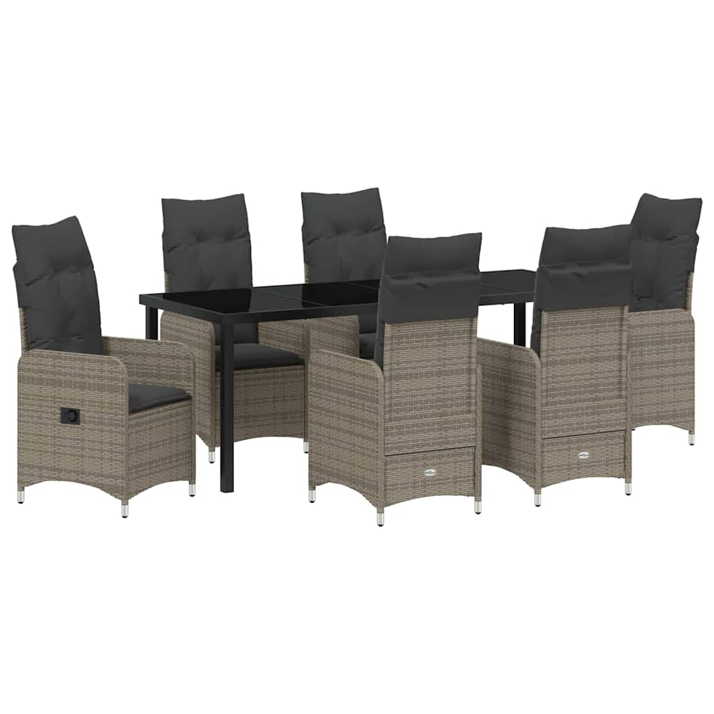 Vrtni set za objed 7 pcs Siva poliratan
