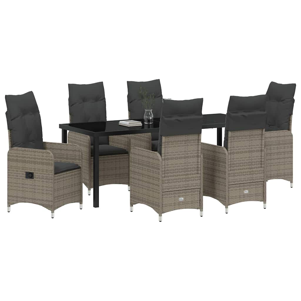 Vrtni set za objed 7 pcs Siva poliratan