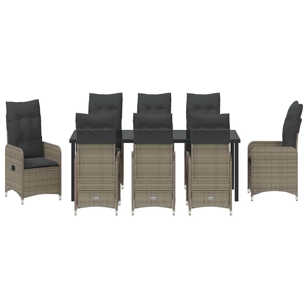Vrtni set za objed 9 pcs Siva poliratan