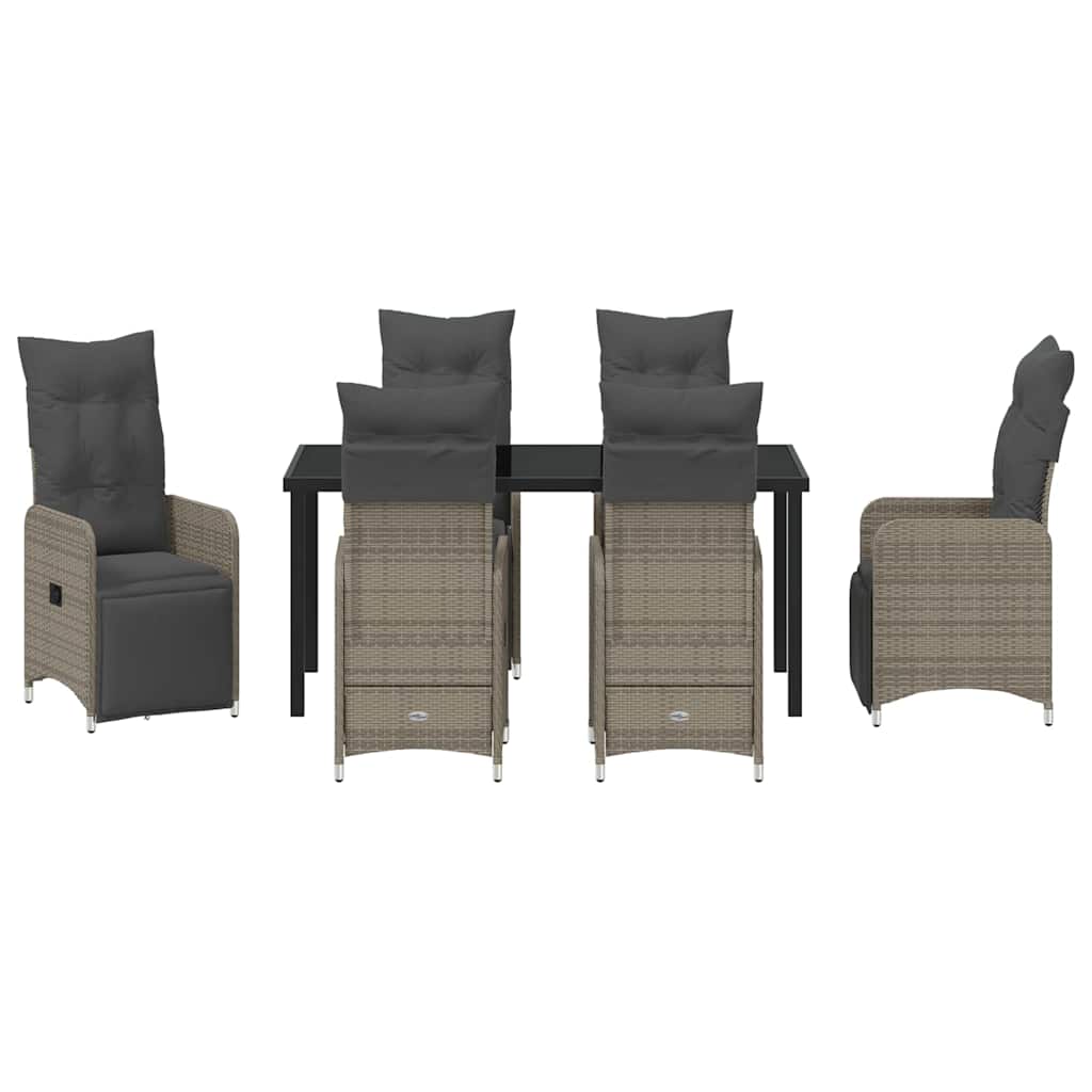 Vrtni set za objed 7 pcs Siva poliratan