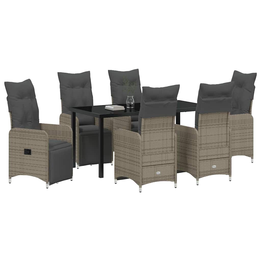 Vrtni set za objed 7 pcs Siva poliratan
