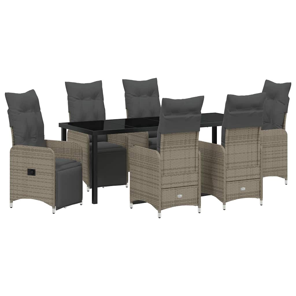 Vrtni set za objed 7 pcs Siva poliratan
