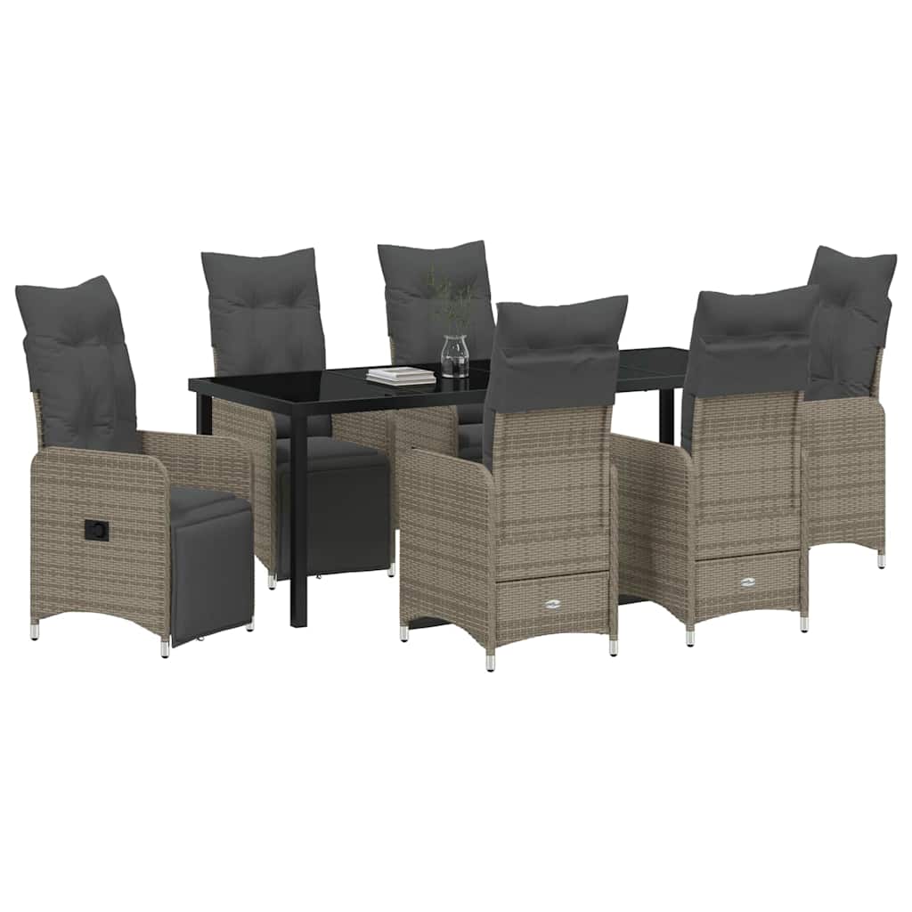 Vrtni set za objed 7 pcs Siva poliratan