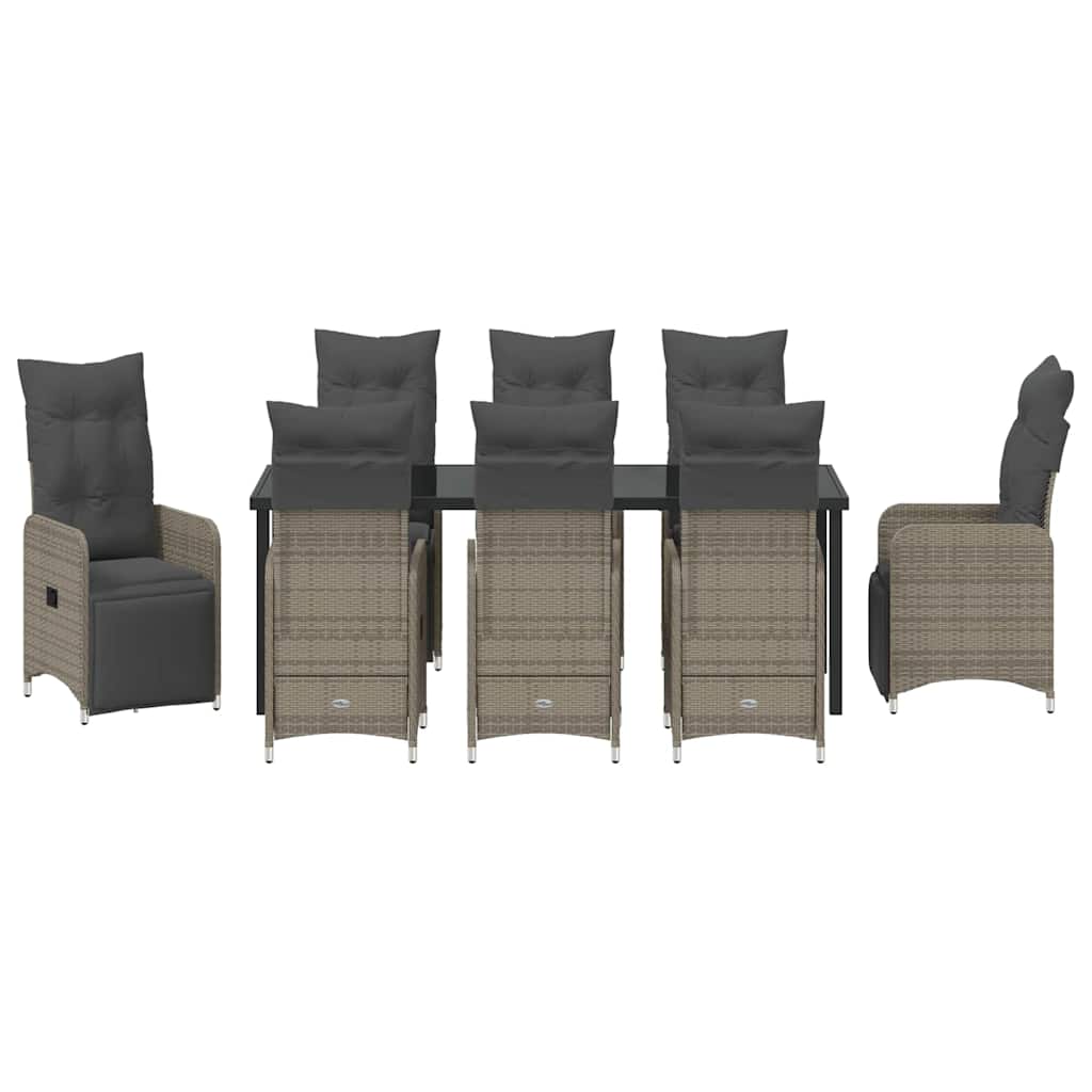 Vrtni set za objed 9 pcs Siva poliratan