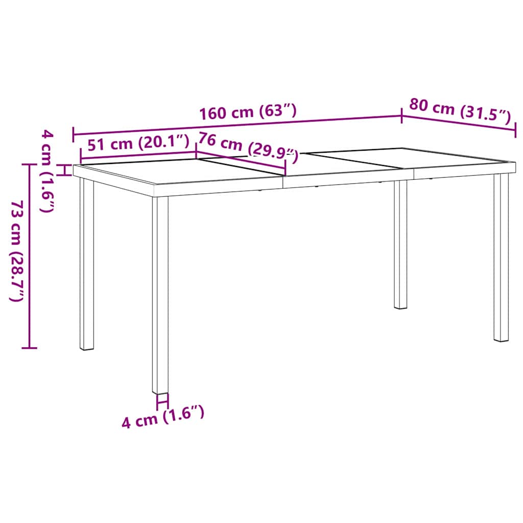 Vrtni set za objed s jastukom 7 pcs Smeđa poliratan
