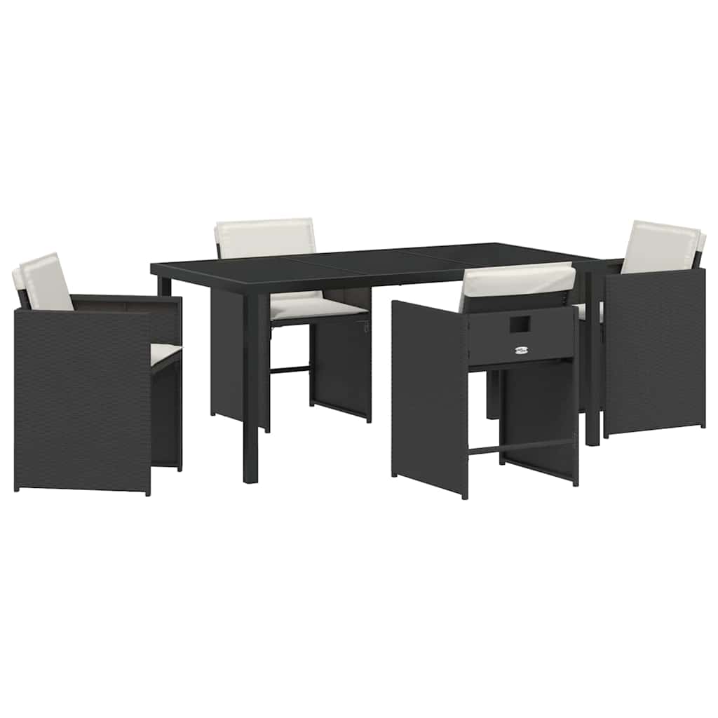 Vrtni set za objed 5 pcs Crna poliratan