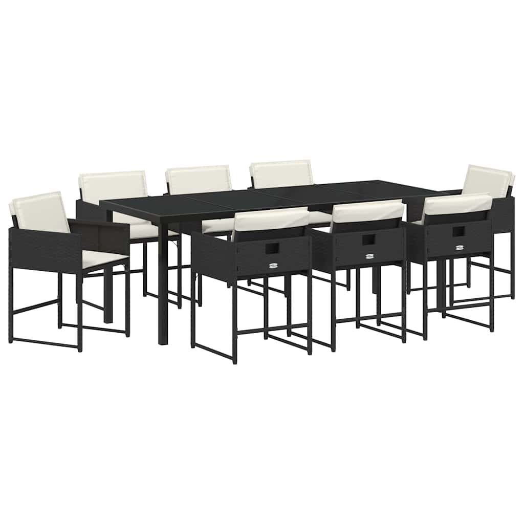 Vrtni set za objed 9 pcs Crna poliratan